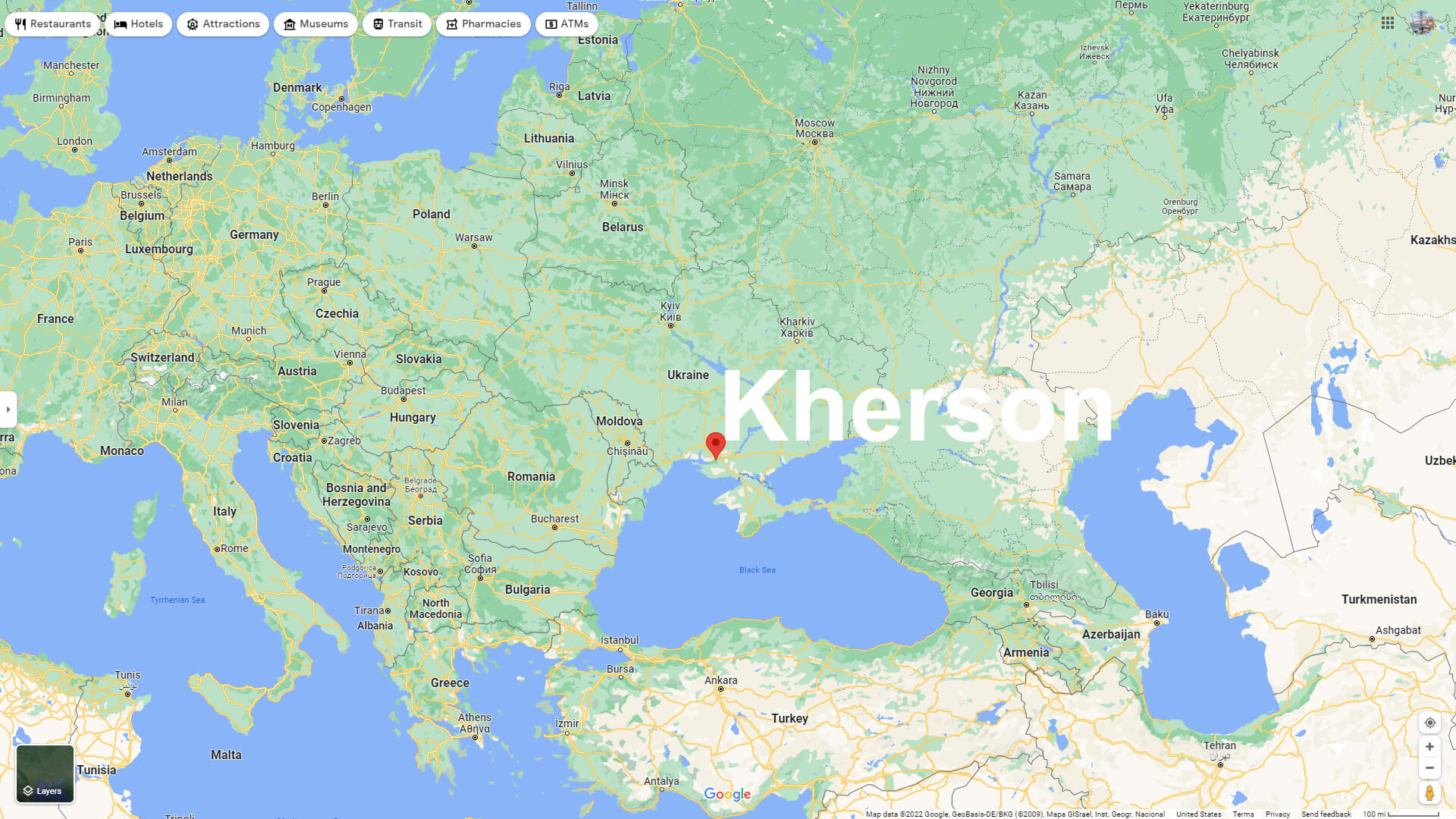 Where is Located Kherson in in Europe